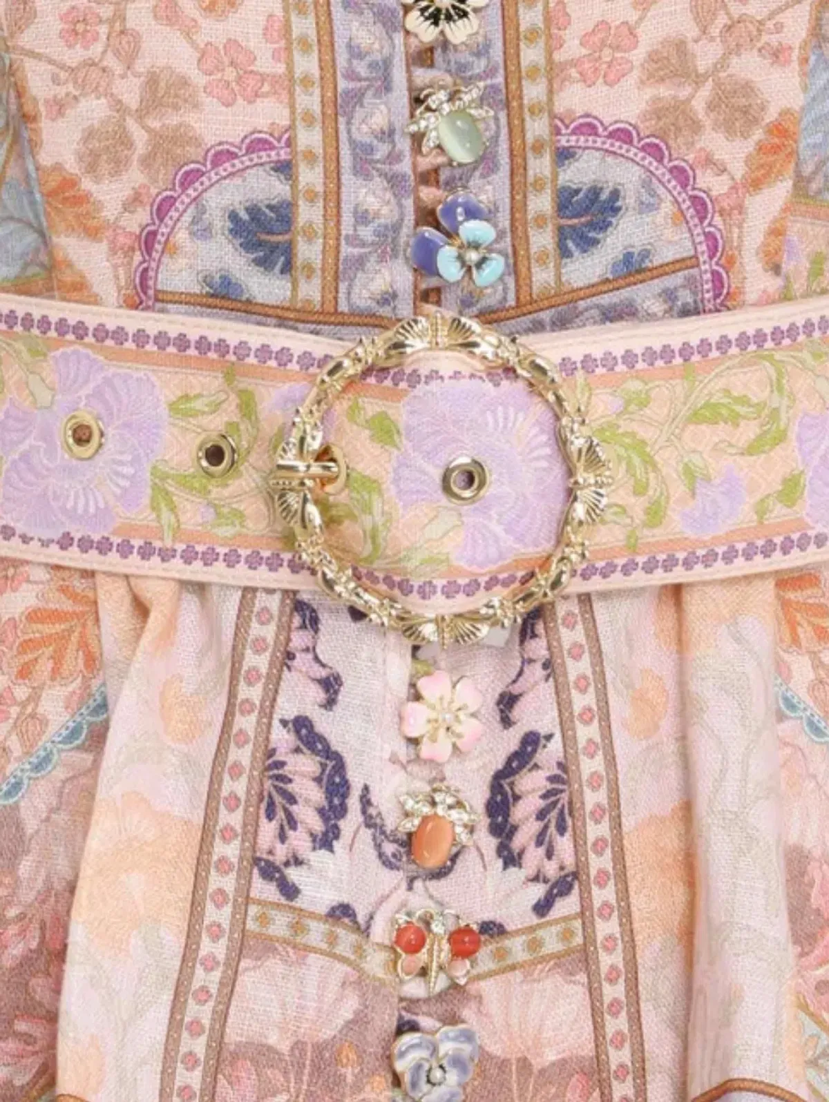 Zimmermann The Kaleidoscope Buttoned Mini in Multi Swirl Floral Size 4/Au 16 - Image 4