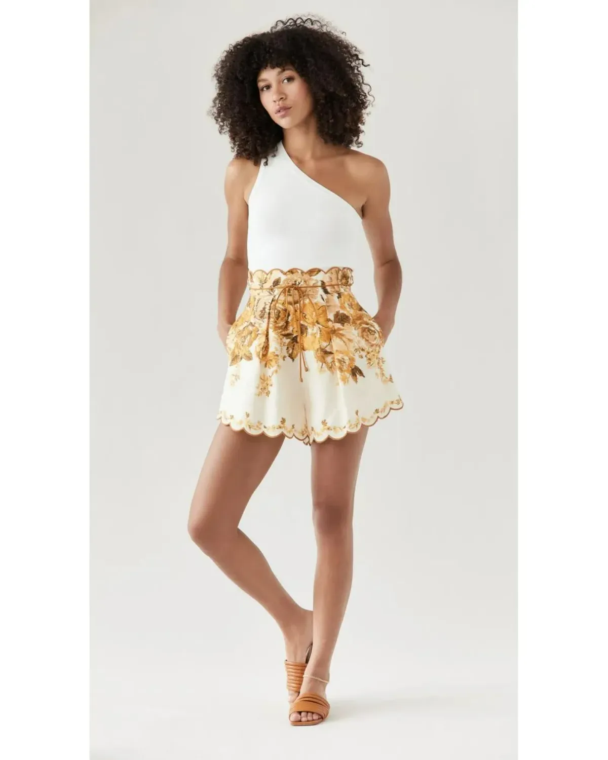 Zimmermann Aliane Scallop Shorts Floral Size 0 / AU 8 - Image 1