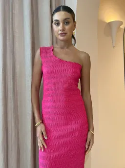 L'Idee Gigi Smocking Gown in Punch Pink Size 8 / S for rent on The Volte - image 2