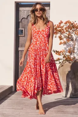 Mister Zimi Annabelle Midi Dress Sangria Size 10 for rent on The Volte - image 1