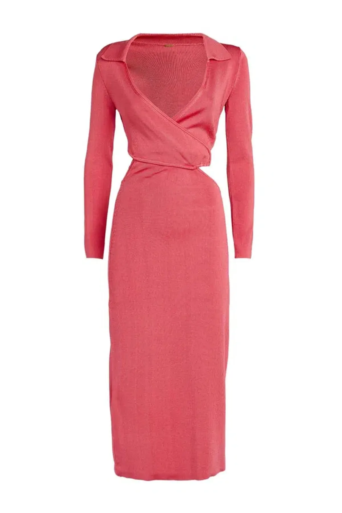 Cult Gaia Cristina Ribbed Knit Midi Dress Pink Size S / Au 8 - Image 4