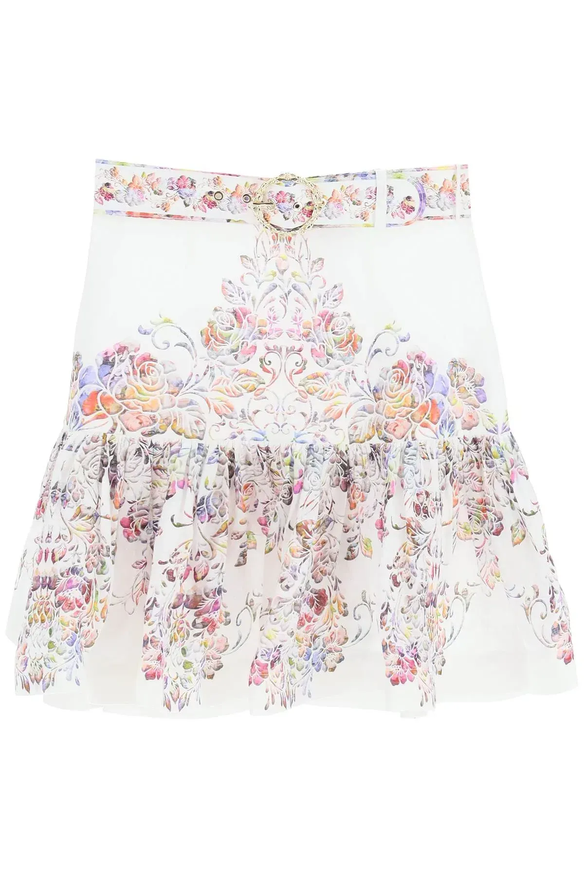 Zimmermann Prima Flip Linen Mini Skirt Floral Size 0P / Au 6P - Image 5
