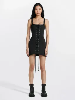 Dion Lee Laced Utility Corset Dress Black Size 8 / S for rent on The Volte - image 1