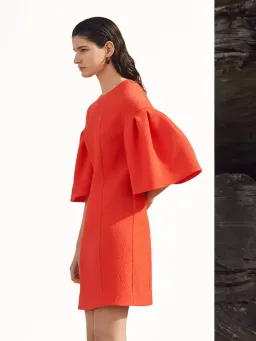 Veronika Maine Stretch Cloque Shift Dress Red/Orange Size 6 / XS for rent on The Volte - image 4