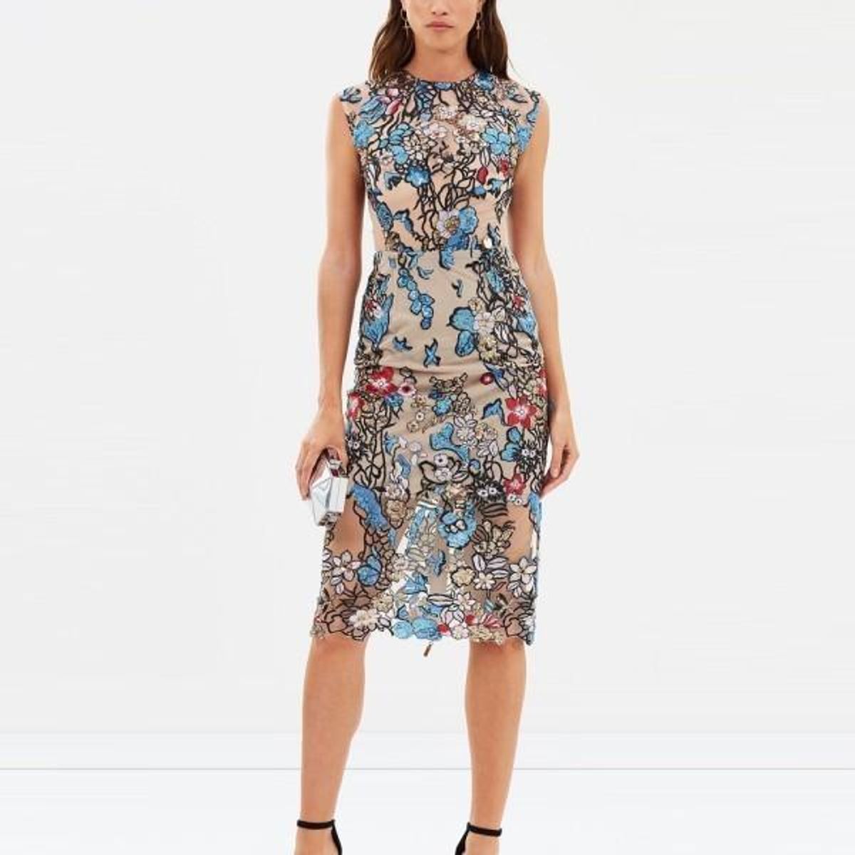 Bronx & Banco Birds Of Paradise Midi Dress Print Size 8 - Image 3