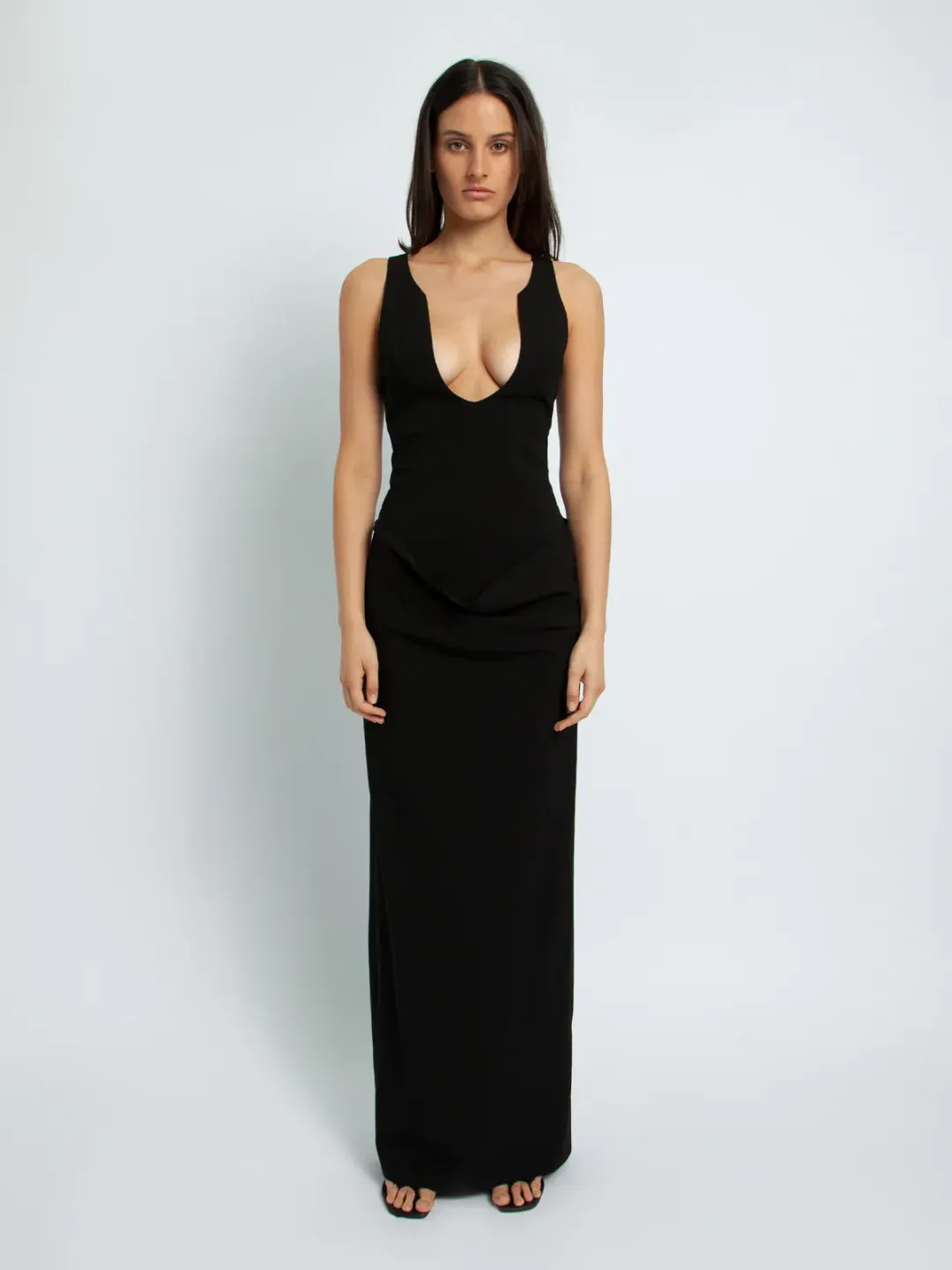 Christoper Esber Arced Column Dress Black Size 12 for rent on The Volte - main image