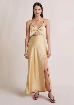 Bec & Bridge Hazel Maxi Dress in Wheat Yellow Size AU 10 for rent on The Volte - image 1