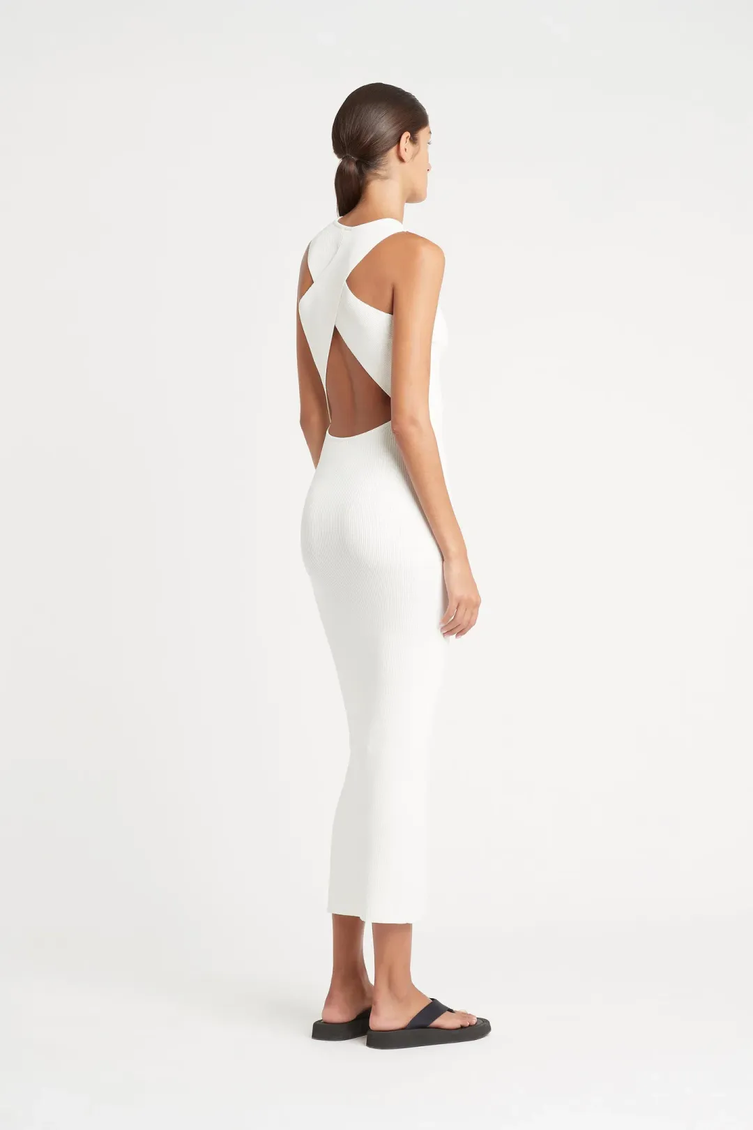 Sir The Label Celena Cross Back Dress Ivory Size 3 / AU 12 for rent on The Volte - main image