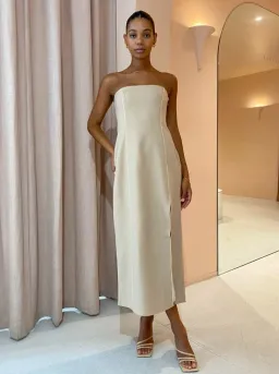 Sir The Label Monte Strapless Dress in Tan Size 2 for rent on The Volte - image 4
