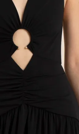 Bec & Bridge Lindsey V Maxi Dress Black Size 10 for rent on The Volte - image 2