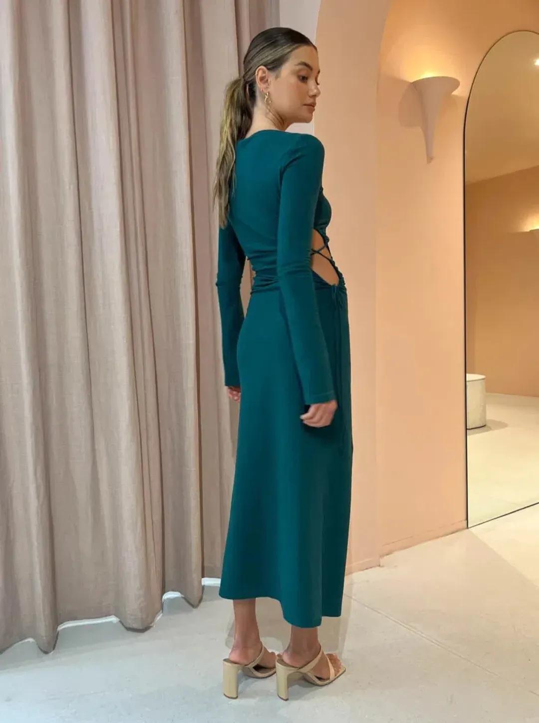 Camilla and Marc Alexandre Midi Dress Green Size 10 / M for rent on The Volte - main image
