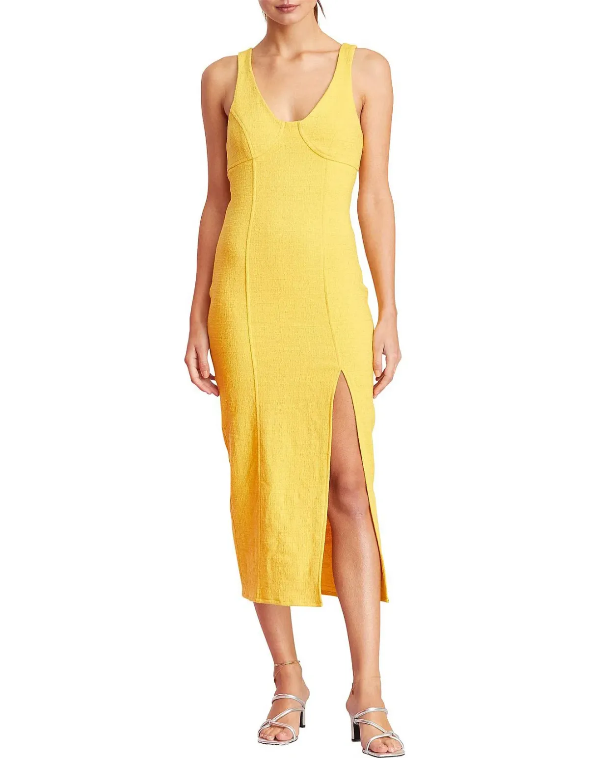Bec & Bridge Cle'mence Midi Dress Yellow Size 8 for rent on The Volte - main image