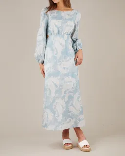Amelius Bohemia Linen Maxi Dress Blue Size 8 / S for rent on The Volte - image 1