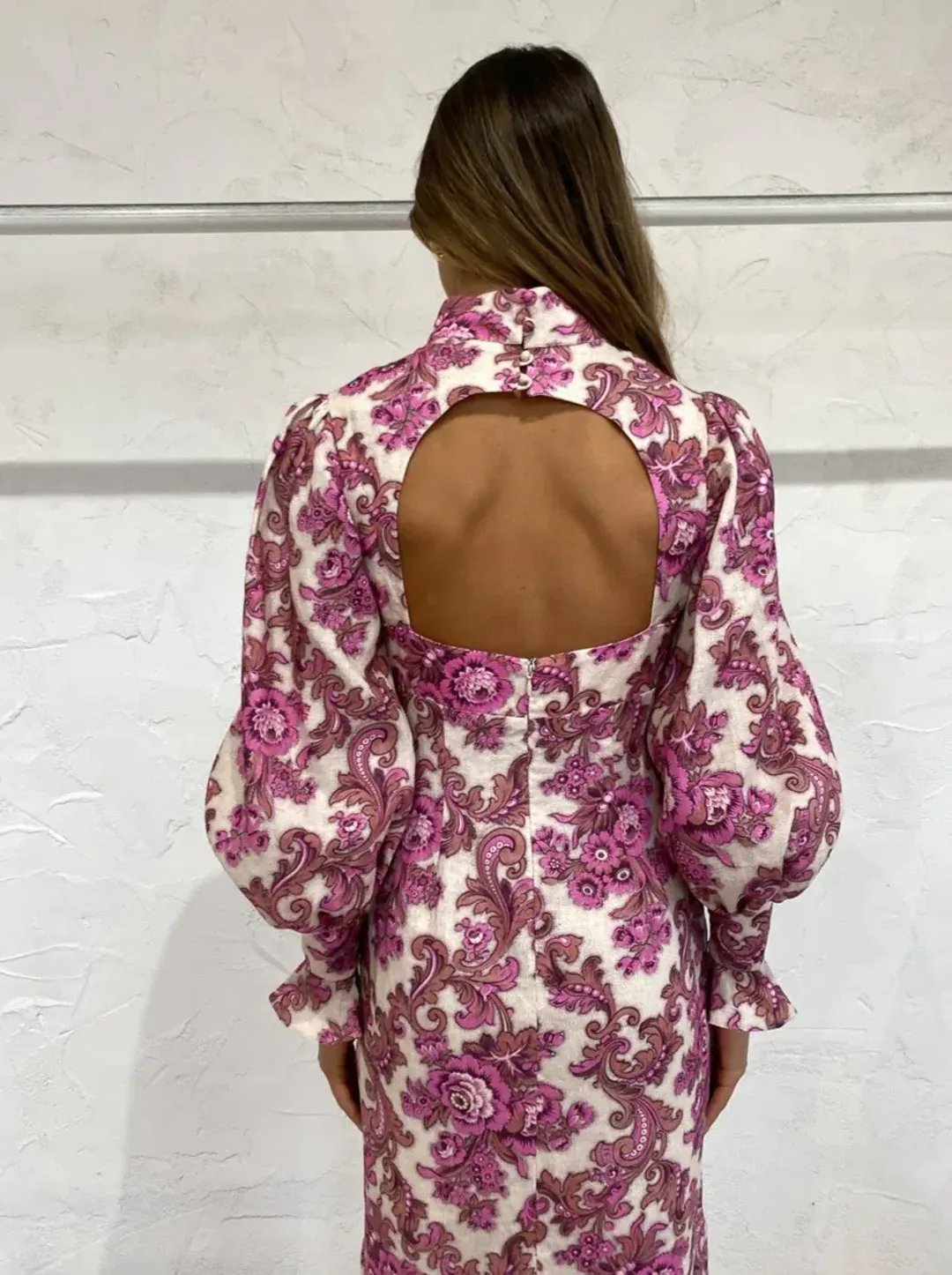 Alemais - Isla Midi Dress Magenta - Size 12 for rent on The Volte - main image