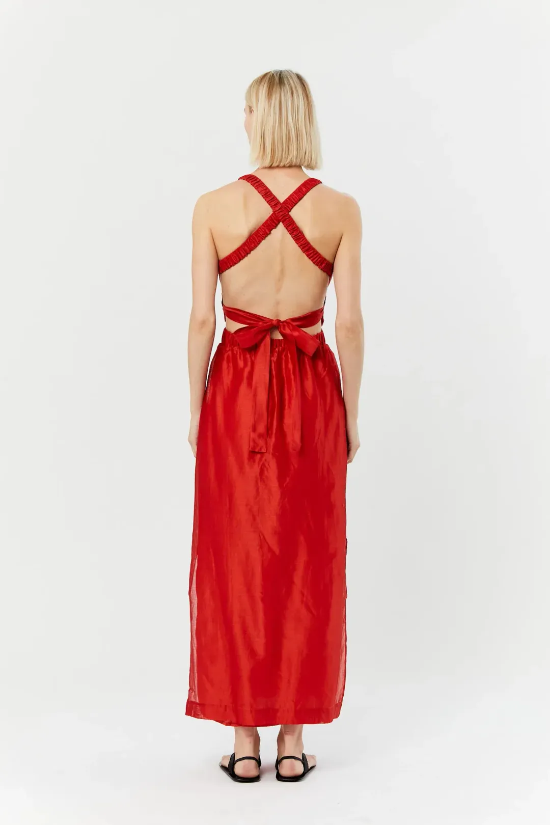 Sir the Label Lucelia Cross Back Dress Red Size 0 / AU 6 for rent on The Volte - main image
