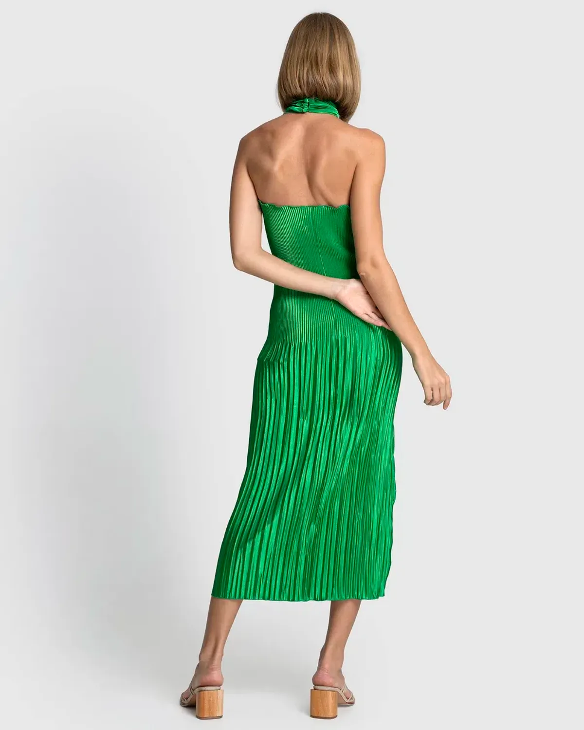 Lidee Woman Soiree Halter Gown Bright Green Size 10 - Image 3