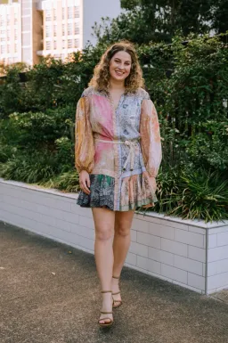 Zimmermann Anneke Spliced Lantern Mini Dress Print Size 4/ AU 16 for rent on The Volte - image 1