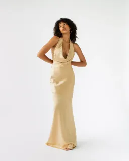 Arcina Ori Daniella Gold Dress Gold Size XS/Au 6 for rent on The Volte - image 1