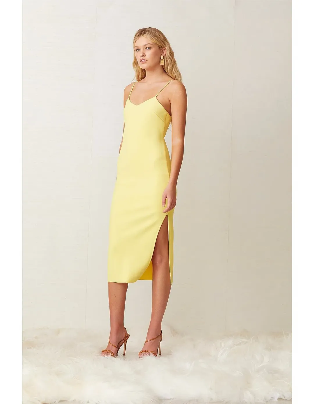 Bec & Bridge Gemma Midi Dress Yellow Size 12 for rent on The Volte - main image
