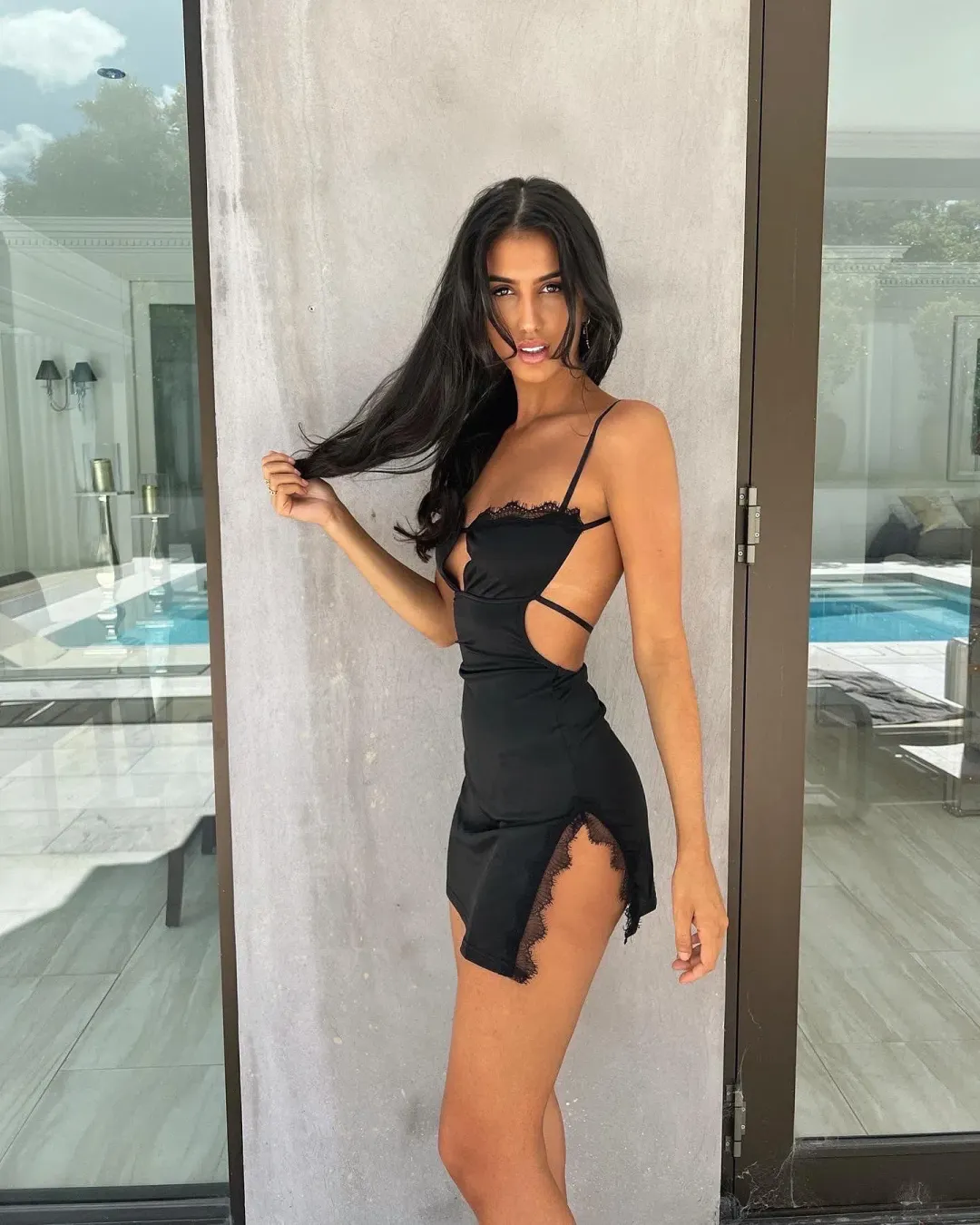 He and She Valentina Dress Black Size 8 for rent on The Volte - main image