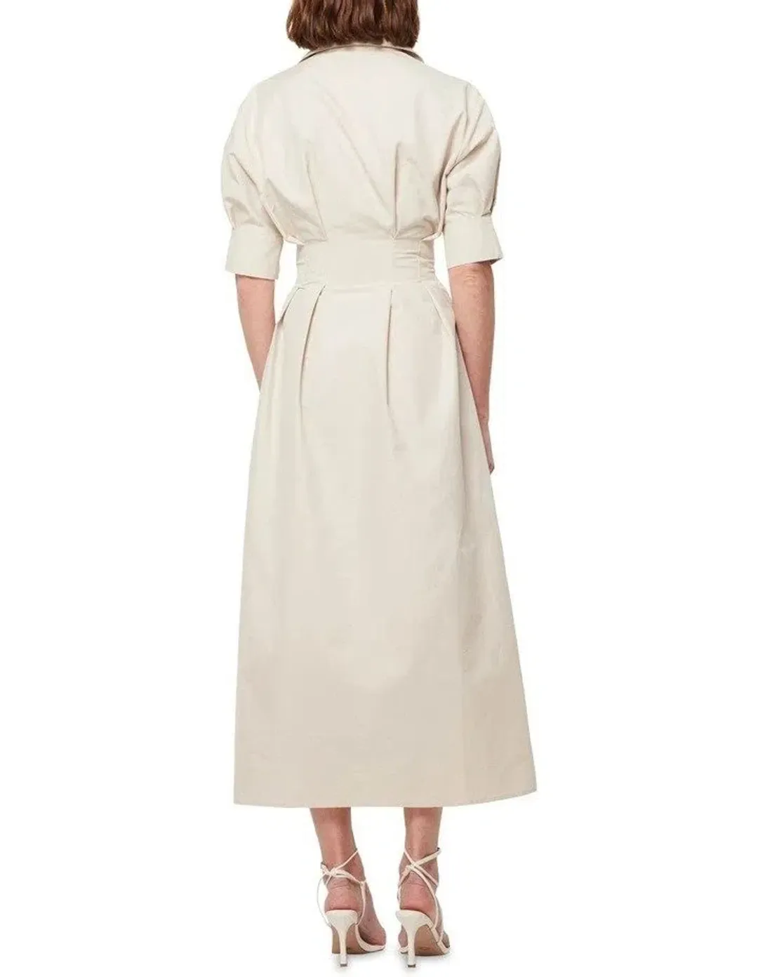 Mossman The Time Off Dress Canvas Beige Size 8 for rent on The Volte - main image