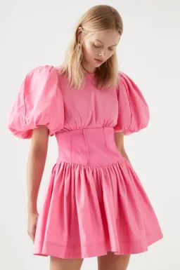 Aje Gianna Puff Sleeve Mini Dress Pink Size 8 / S for rent on The Volte - image 2