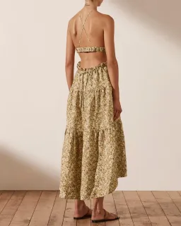 Shona joy Orion Backless Midi Dress Floral Size 10 for rent on The Volte - image 3