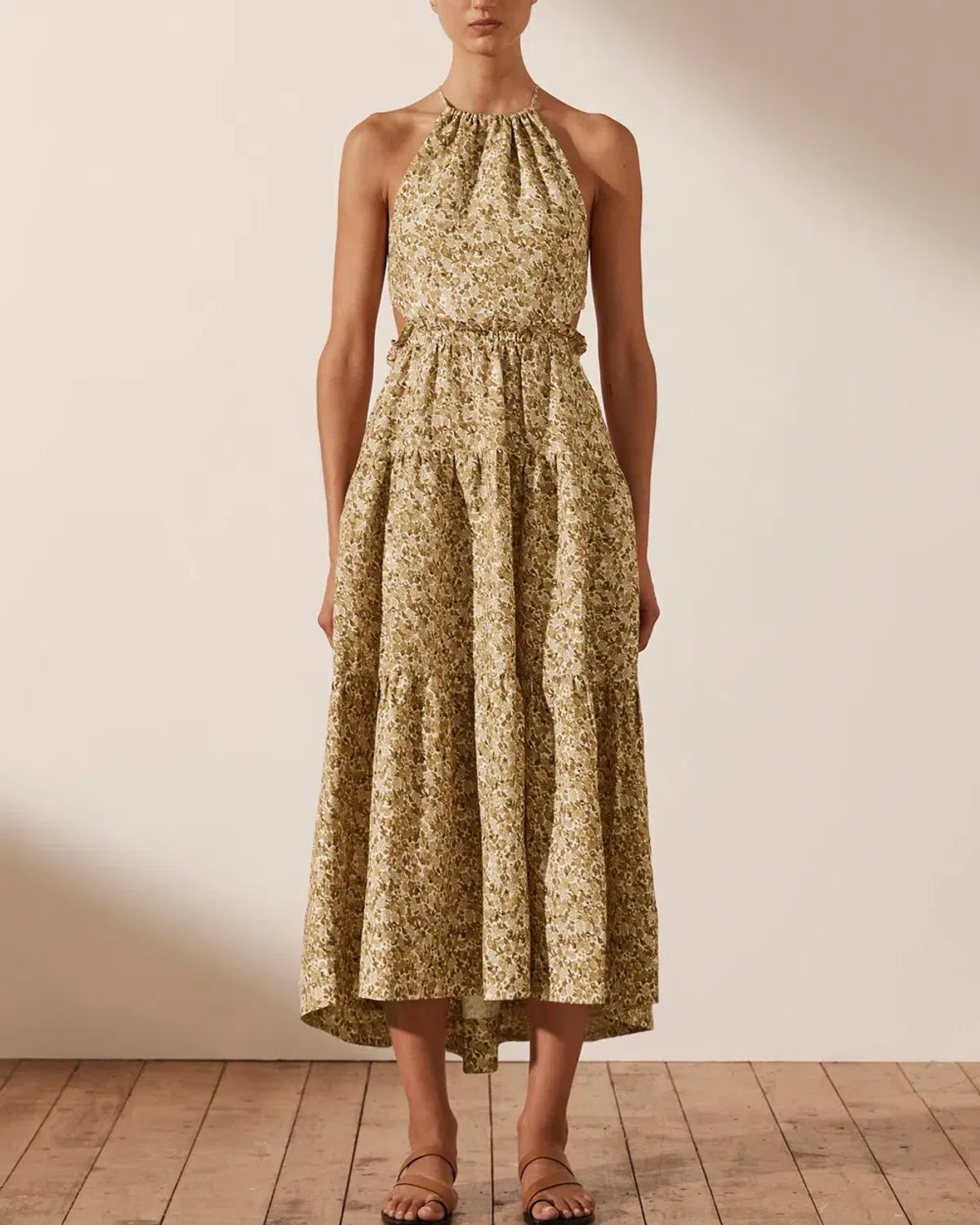 Shona joy Orion Backless Midi Dress Floral Size 10 - Image 1