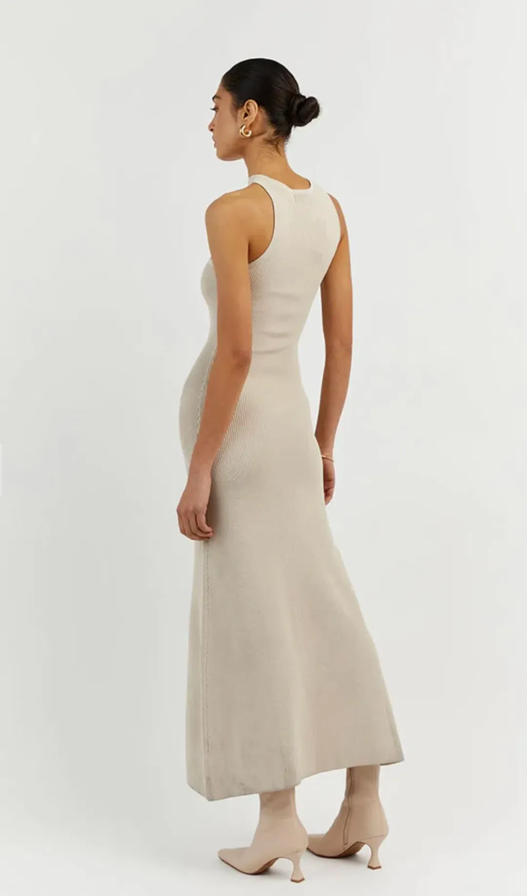 Dissh Adalyn Asym Midi Dress Stone Size 10 / M for rent on The Volte - main image