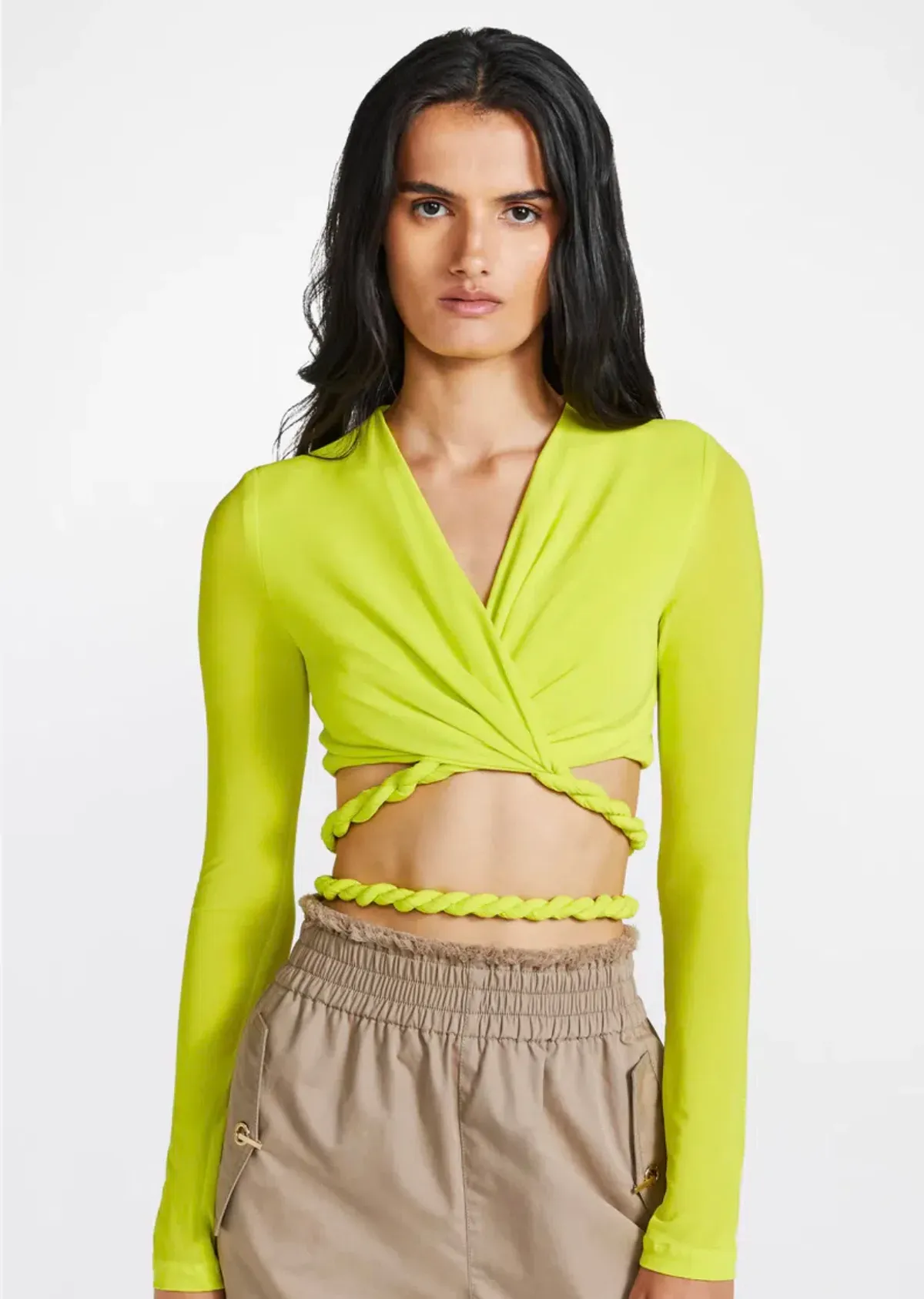 Dion Lee Rope Wrap Top Acid Yellow Size 4 - Image 2