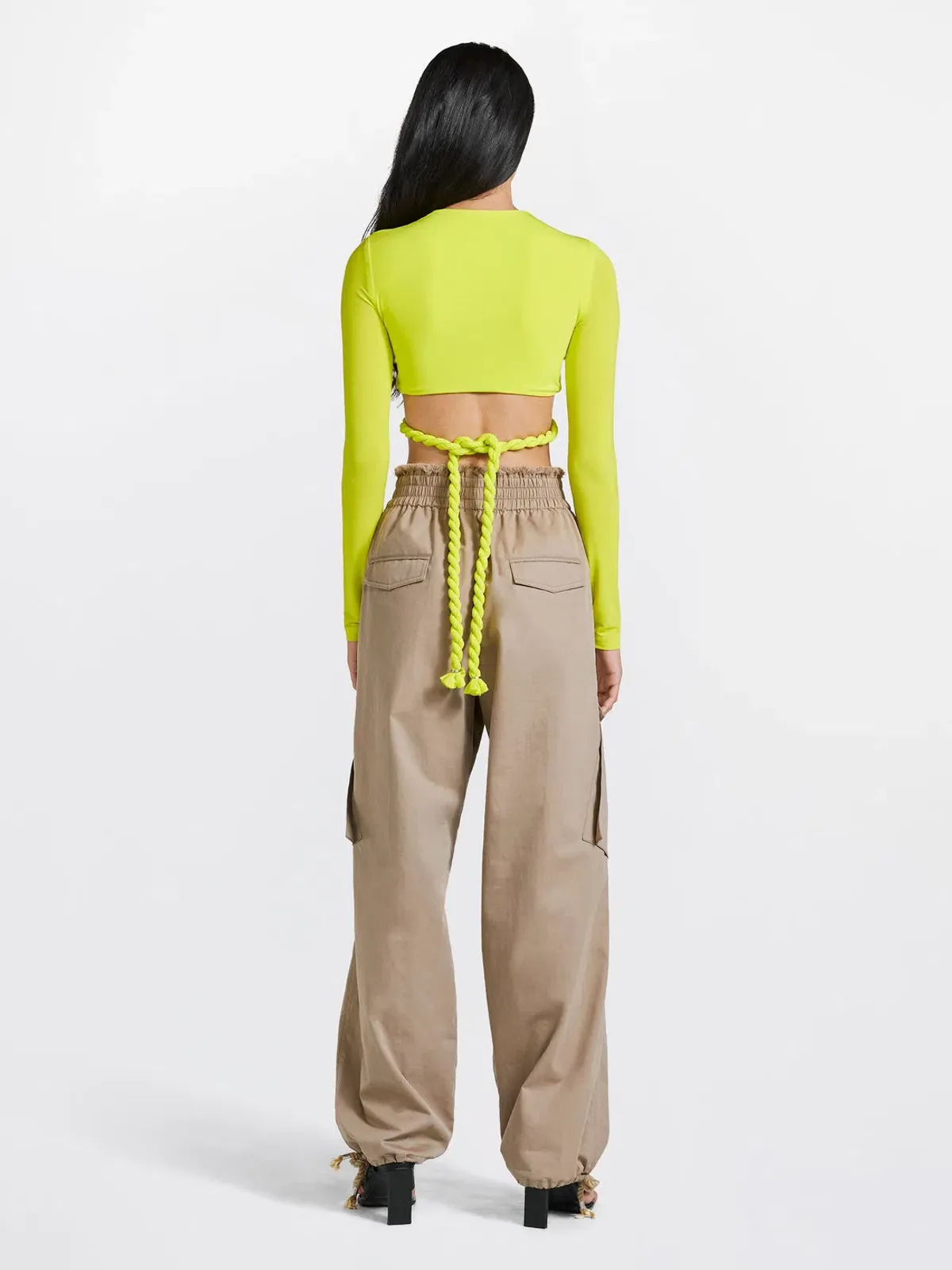 Dion Lee Rope Wrap Top Acid Yellow Size 4 - Image 3