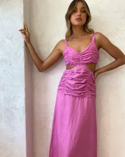 Suboo Aster Cut Out Maxi Dress Fuchsia Size S / Au 8 for rent on The Volte - image 2