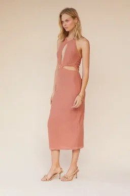 Suboo Beck Halter Cut Out Dress Rose Gold Size M/AU 10 for rent on The Volte - image 3