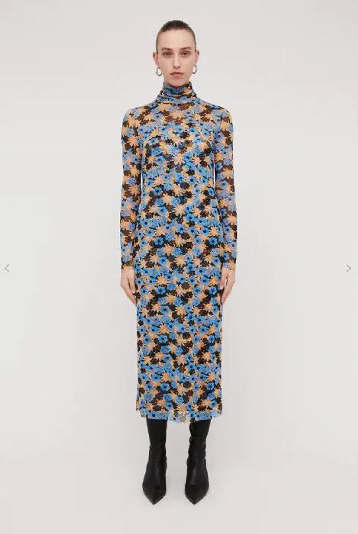 Scanlan Theodore Italian Floral Print Mesh Dress Size 6 - Image 1