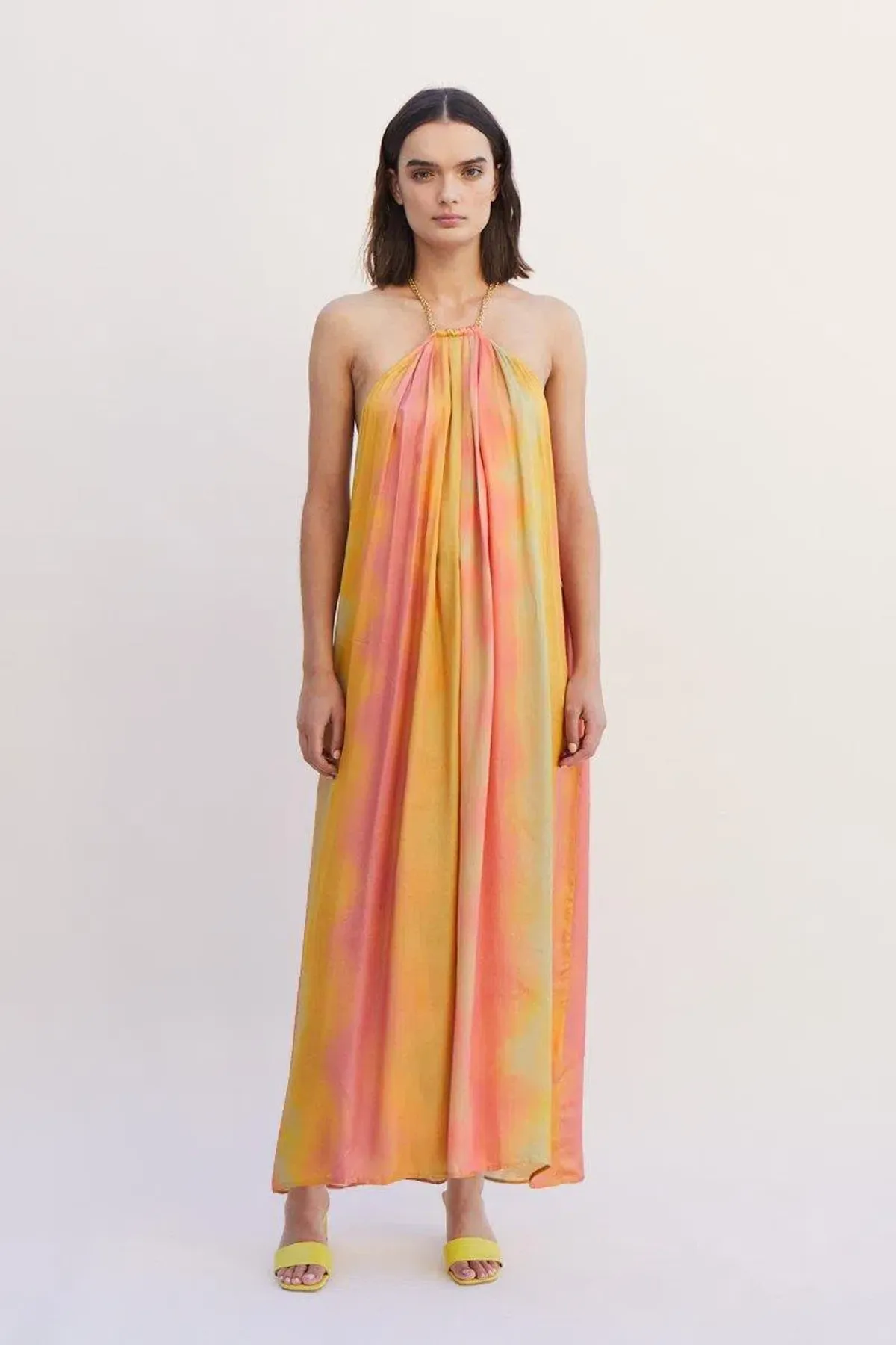 Suboo Sundown Halterneck Maxi Dress in Ombre Sundown Size M/Au 10 - Image 1