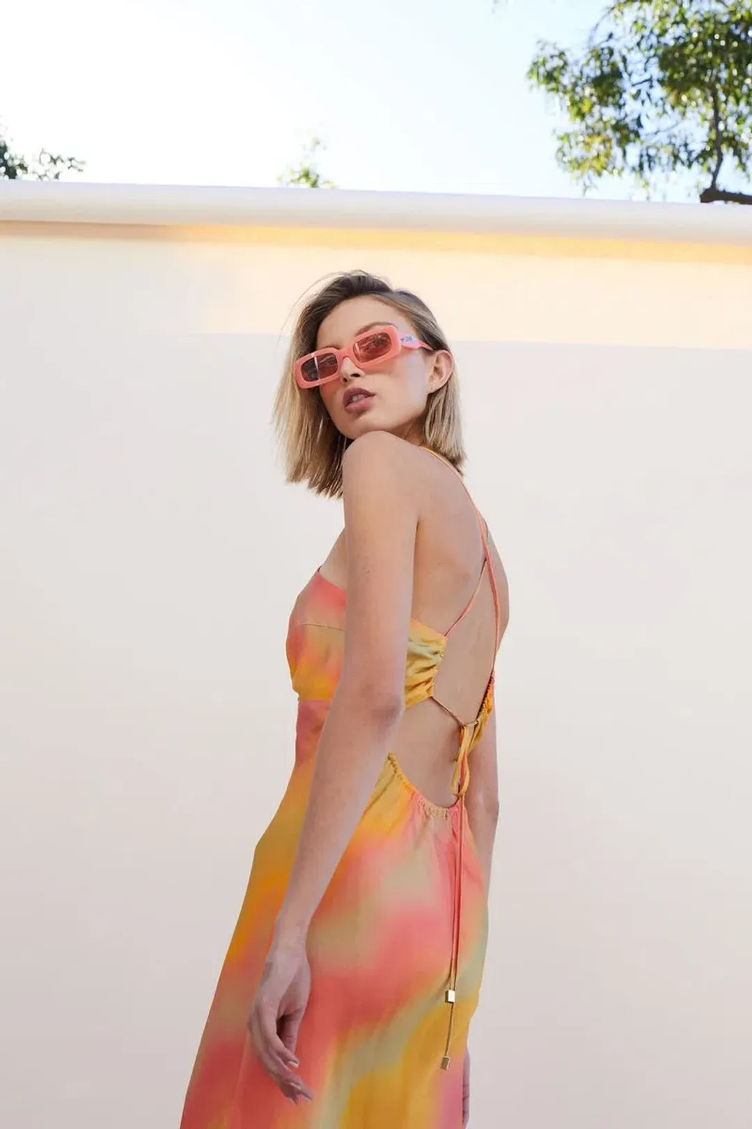 Suboo Sundown Halterneck Maxi Dress in Ombre Sundown Size M/Au 10 for rent on The Volte - main image