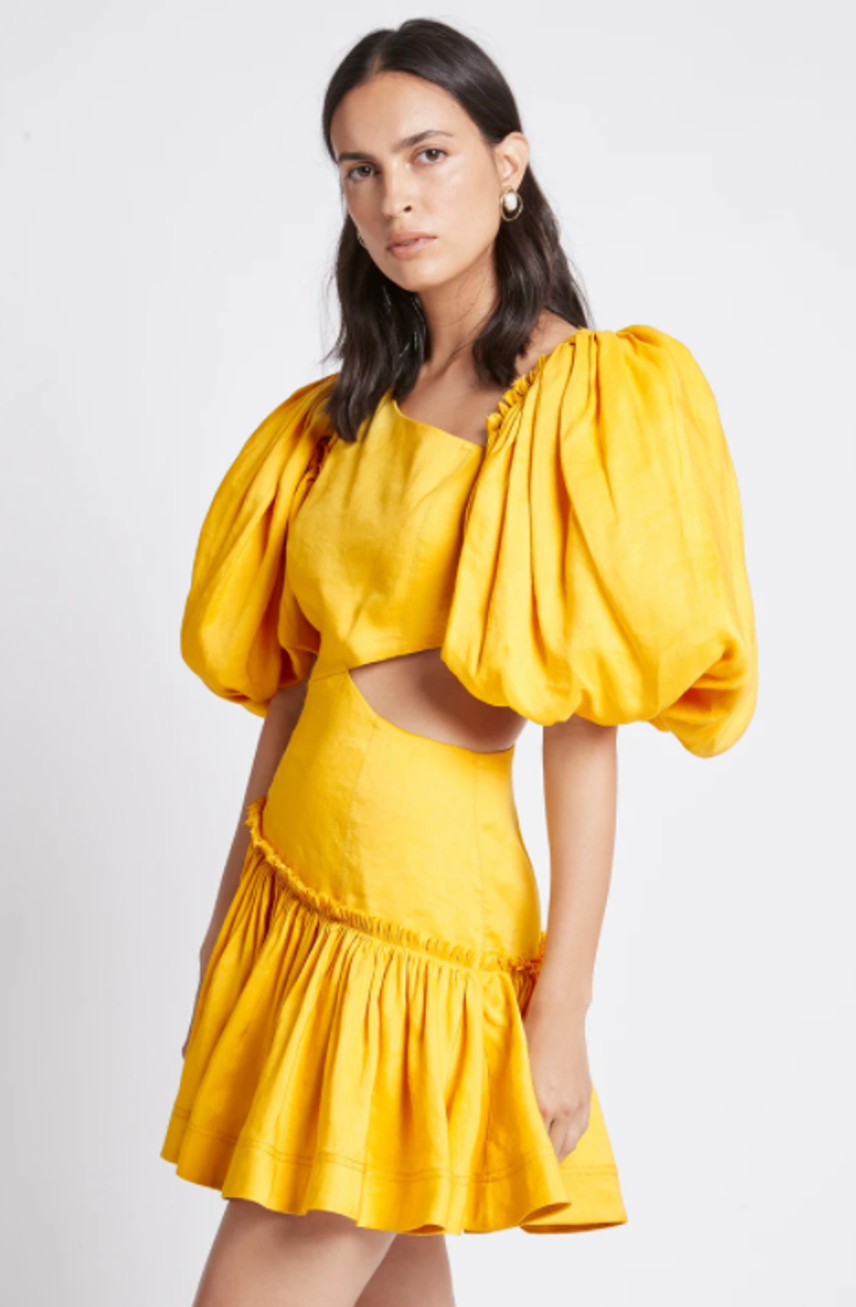 Aje Chateau Mini Dress Yellow Size 6 - Image 4