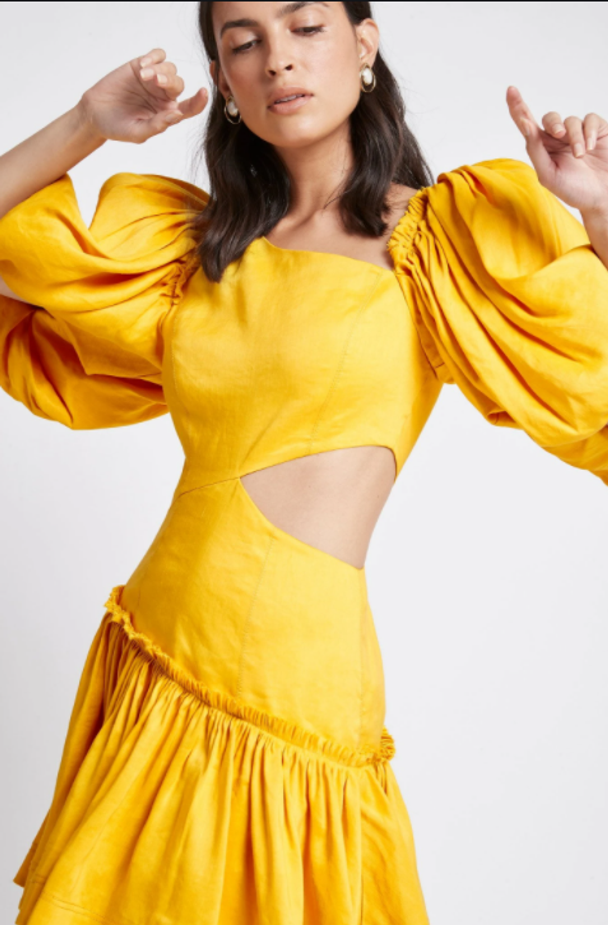 Aje Chateau Mini Dress Yellow Size 6 - Image 2