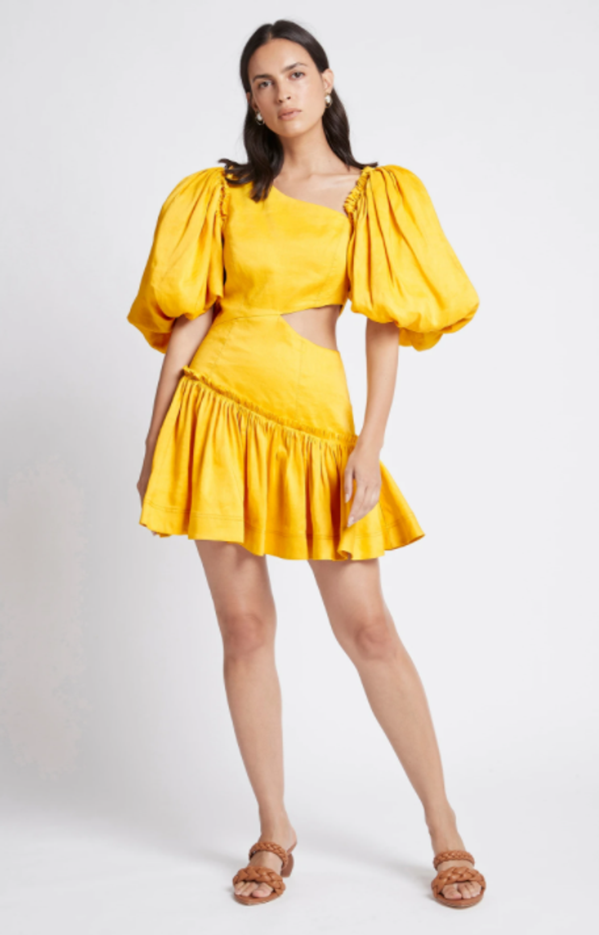 Aje Chateau Mini Dress Yellow Size 6 - Image 1