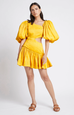 Aje Chateau Mini Dress Yellow Size 6 for rent on The Volte - image 1