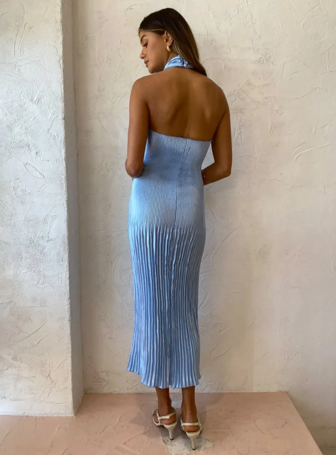 L'idée Soirée Halter Gown Sky Blue Size 6 for rent on The Volte - main image