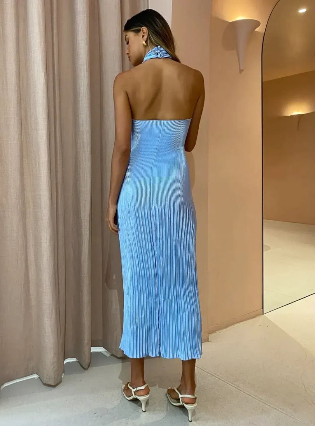 L'idée Soirée Halter Gown Sky Blue Size 6 for rent on The Volte - main image