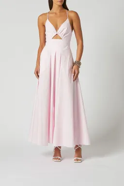 Scanlan Theodore Cotton Strappy Midi Dress Pink Size 6 for rent on The Volte - image 2