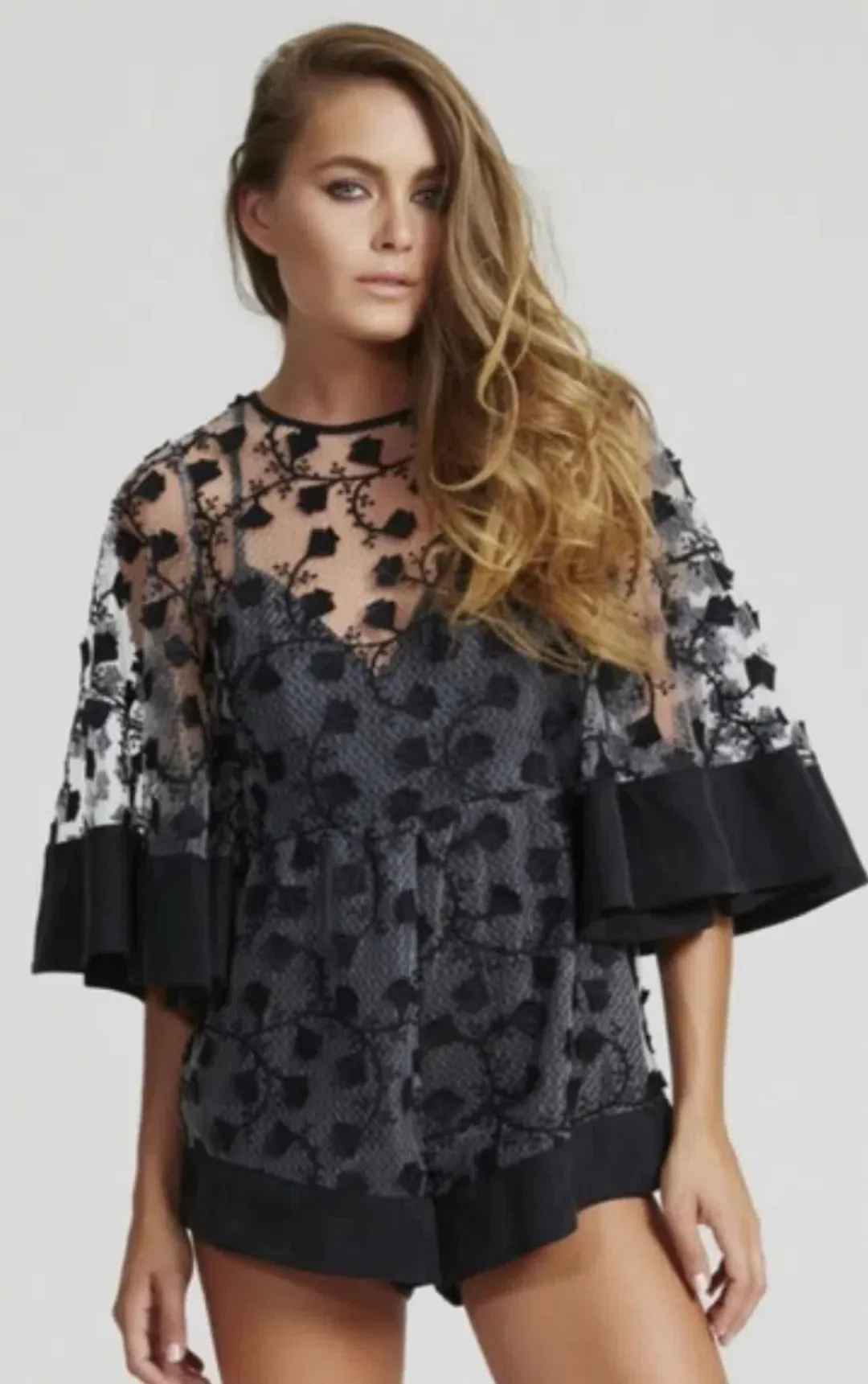 Alice McCall Gypsy Eyes Playsuit Black Size 6 for rent on The Volte - main image