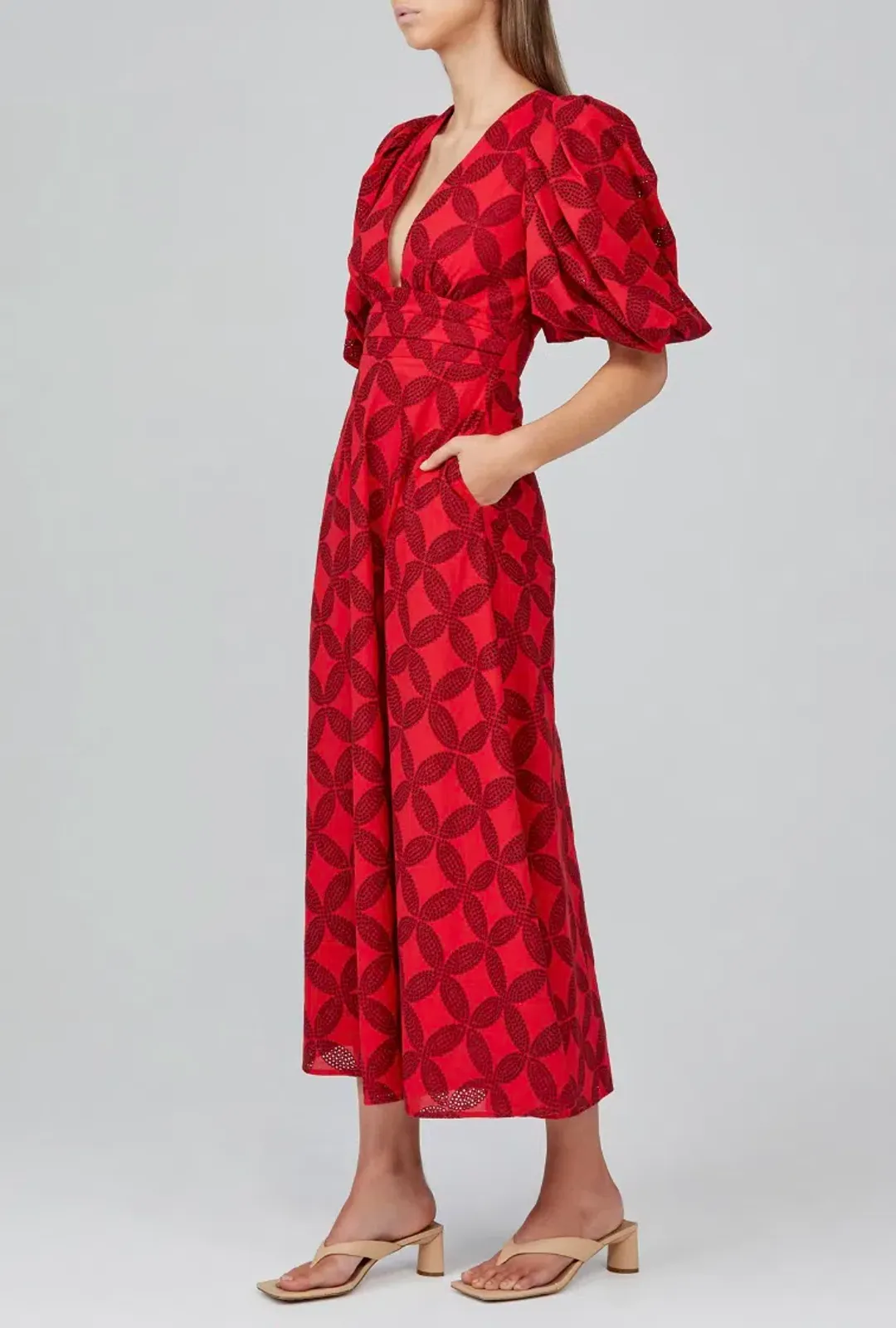 Acler Hamilton Midi Dress Red Size 10 for rent on The Volte - main image
