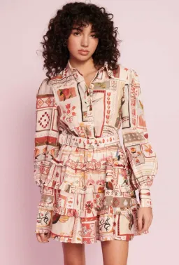 Kate Ford Cleome Layered Mini Dress Danillo Print Size 12 for rent on The Volte - image 2