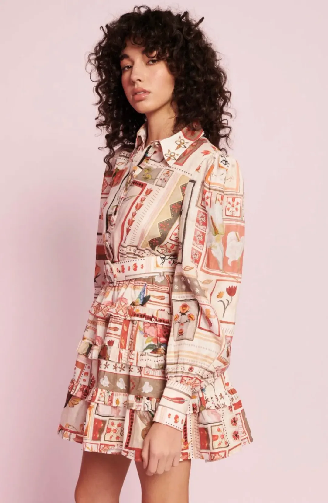 Kate Ford Cleome Layered Mini Dress Danillo Print Size 12 for rent on The Volte - main image