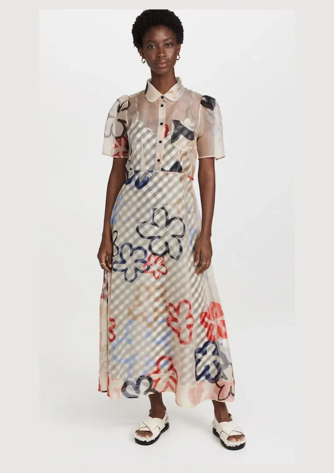 Lee Mathews Dixie Collared Maxi Dress Floral Size 1 / Au 8 for rent on The Volte - main image