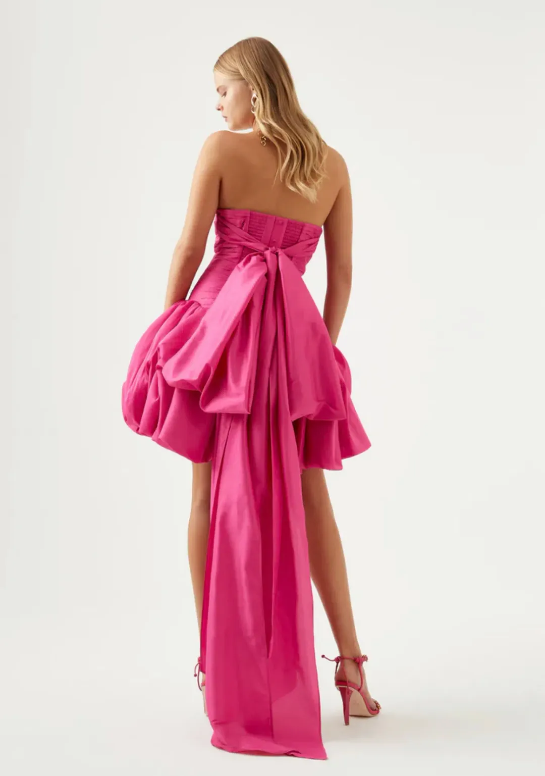 Aje Piacere Bubble Hem Mini Dress Fuchsia Size 10 / M for rent on The Volte - main image