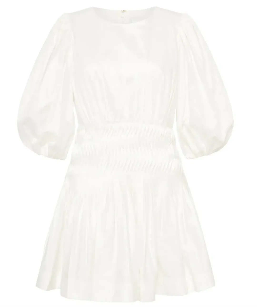 Aje Tidal Tucked Mini Dress White Size 8 / S for rent on The Volte - main image